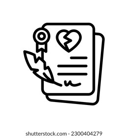 Divorce Document icon in vector. Illustration