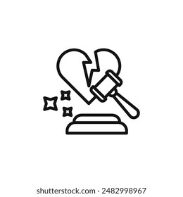 Divorce icon (2) logo sign vector outline