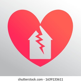 Divorce Icon With Gradient. Divorce Concept Illustration. Vector EPS 10.