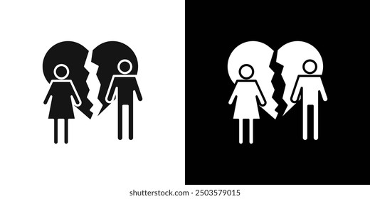 Divorce icon line art vector