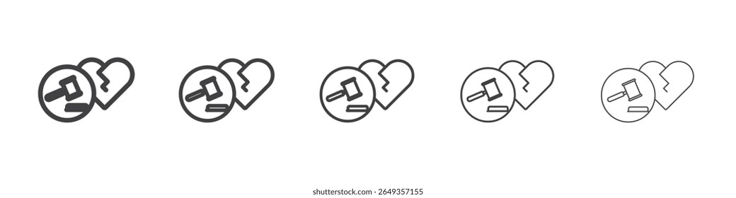 Divorce icon Line graphics illustration symbol