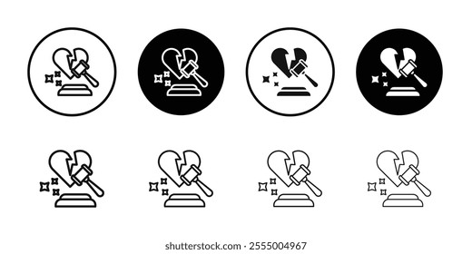 Divorce icon logo sign set vector outline