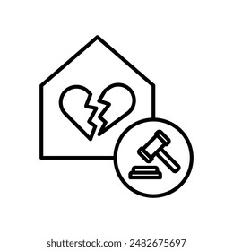 Divorce Icon Set Legal Separation Illustrations for Family Law and Counseling