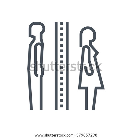 Divorce icon suitable for info graphics, websites and print media and  interfaces. Line vector icon. Human face, head, line vector icon.