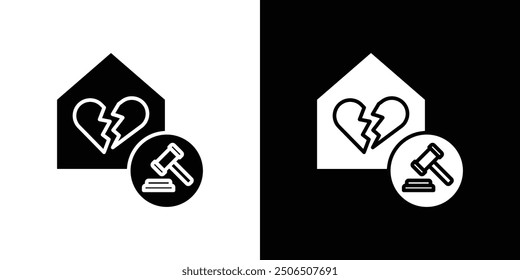 Icono de divorcio Conjunto de ilustración de línea delgada