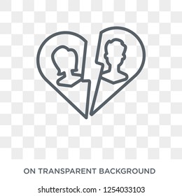 Divorce Icon. Trendy Flat Vector Divorce Icon On Transparent Background From Law And Justice Collection. High Quality Filled Divorce Symbol Use For Web And Mobile