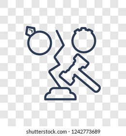 Divorce icon. Trendy linear Divorce logo concept on transparent background from law and justice collection