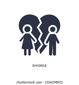 divorce isolated icon. Simple element illustration from law and justice concept. divorce editable logo symbol design on white background. Can be use for web and mobile.