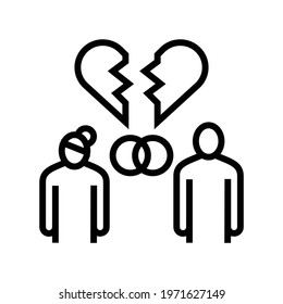 divorce law dictionary line icon vector. divorce law dictionary sign. isolated contour symbol black illustration
