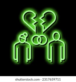divorce law dictionary neon light sign vector. divorce law dictionary illustration
