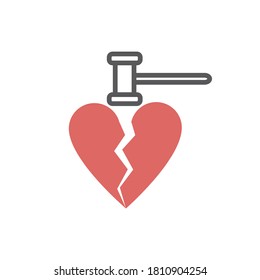 Scheidungszeilensymbol. Vektorzeichen für Webgrafiken
