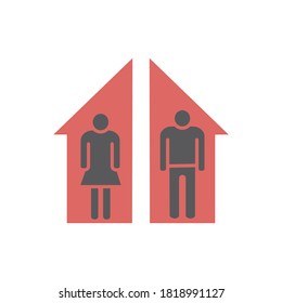 Divorce line icon. Vector signs for web graphics