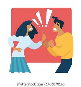 Divorce Parents Fighting And Family Crisis Marriage Termination Vector Isolated Icon Argument And Conflict Man And Woman Husband, And Wife Quarrel Broken Couple Aggression And Disagreement Separation