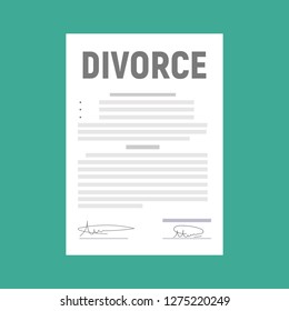 Divorce and property divison concept. Vector illustration