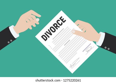 Divorce and property divison concept. Vector illustration