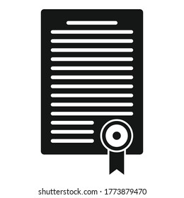 Divorce resolution document icon. Simple illustration of divorce resolution document vector icon for web design isolated on white background