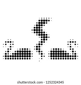 Divorce swans halftone dotted icon. Halftone array contains circle dots. Vector illustration of divorce swans icon on a white background.