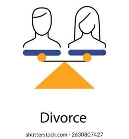 Divorce vector Icon design Symbolizing Legal Separation and Court