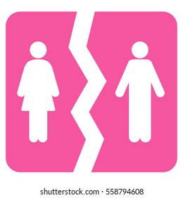 Divorce vector icon. Flat pink symbol. Pictogram is isolated on a white background. Designed for web and software interfaces.