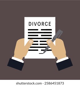 Divorce wedding agreement. divorce concept