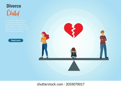 Divorced Child Divorced Family Sad Kid Stock Vector (Royalty Free ...