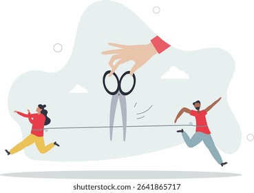 Divorced couple, separation of broken marriage end of relationship concept. character life .