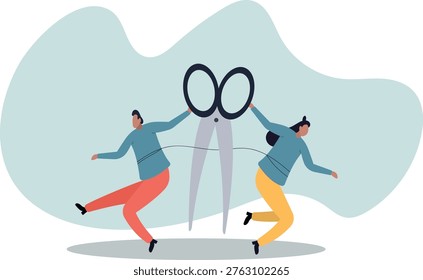 Divorced couple, separation of broken marriage end of relationship.human life and situation.