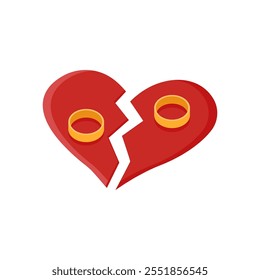 Divorced Flat Icon, Vector illustration