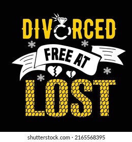 Divorced typography t shirt design