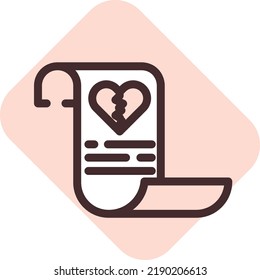 Divorcing laws, illustration, vector on a white background.