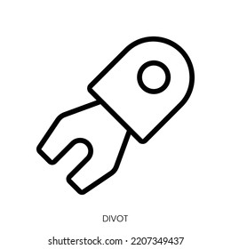 divot icon. Line Art Style Design Isolated On White Background svg