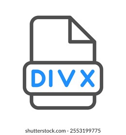 Divx artistic symbol for video files with a sleek colored outline