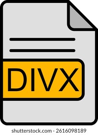 DIVX File Format Line Vector Icon Design