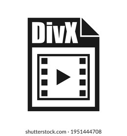DivX File Icon, Flat Design Style