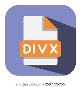 Divx file type flat icon. flat video icon designed for modern design needs. vector illustration.