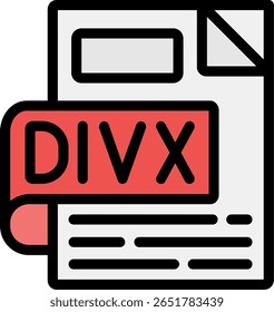 DIVX Line Filled Icon Design