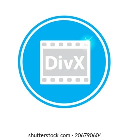 DivX video icon, vector illustration