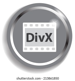 DivX video icon, vector illustration