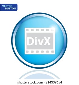 DivX video icon, vector illustration