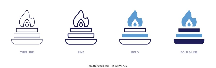 Diwali attire icon in 4 different styles. Thin Line, Line, Bold, and Bold Line. Duotone style. Editable stroke.