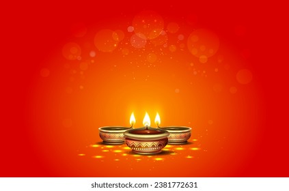 Diseño de fondo Diwali. Lámpara de luz tradicional Diwali y brillo, fondo brillante.