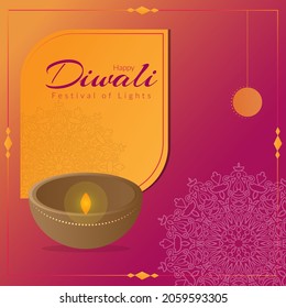 Diwali Background Wish Post Vector