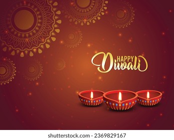 Diwali banner with Diya firework design