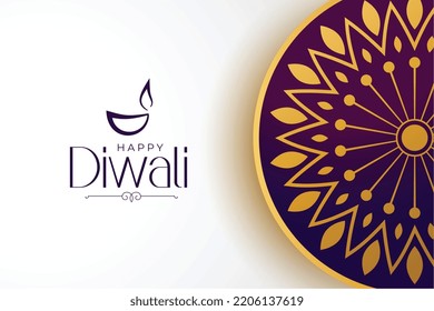 diwali banner with premium mandala design for hindu festival