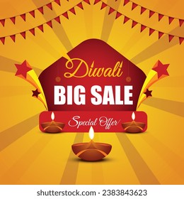 Diwali Big Sale Design, Vector 