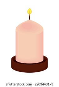 diwali buning candle isolated icon