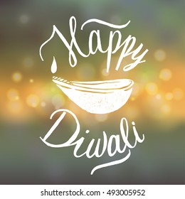 diwali calligraphy vector. indian lights lettering