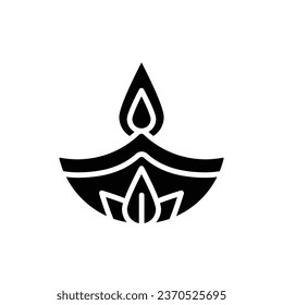 Diwali Candle Filled Icon Vector Illustration