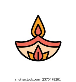 Ilustración vectorial del icono de la velas Diwali