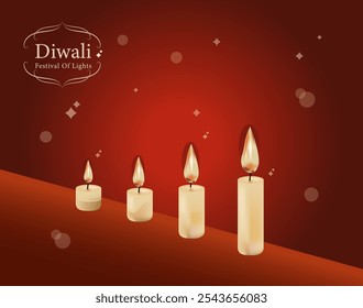 diwali candle light on decorate background